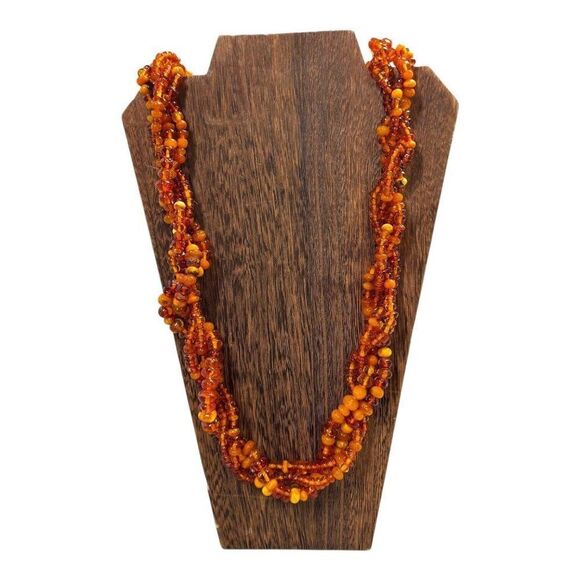 Vintage Baltic Amber Bead Necklace Multi-Strand Twist 30" Screw Clasp 121 grams - Picture 2 of 7